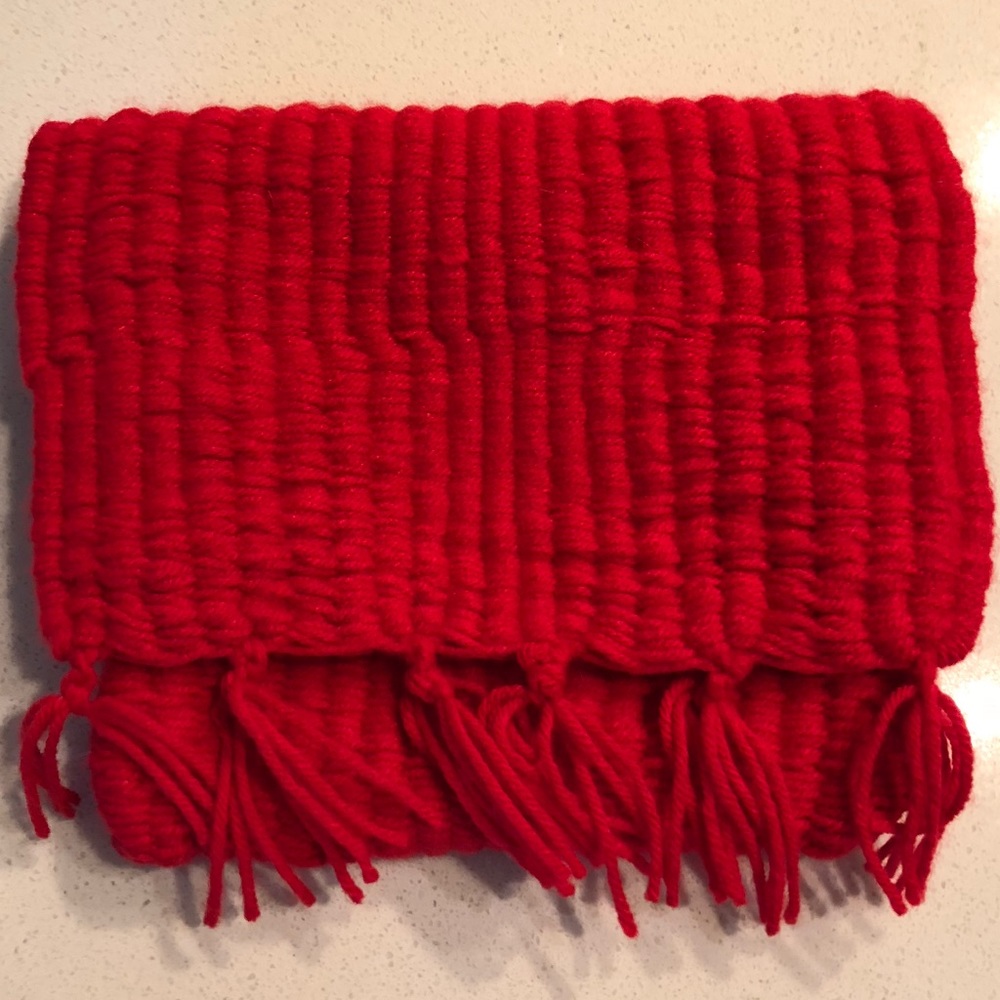 Handmade Red Handbag, Clutch, Purse insert